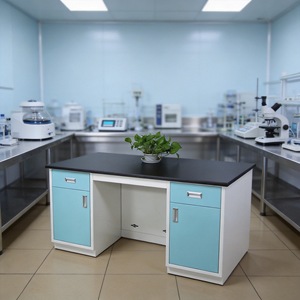 Banc de laboratoire en acier époxy Wao 16 mm avec 2 tiroirs pour usage scolaire - Product Image 1