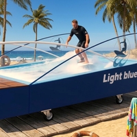 Machine à faire des vagues artificielles mobiles pour usage commercial - Construction en acier, simulateur de vagues non gonflable pour la maison, le parc aquatique et l'aventure