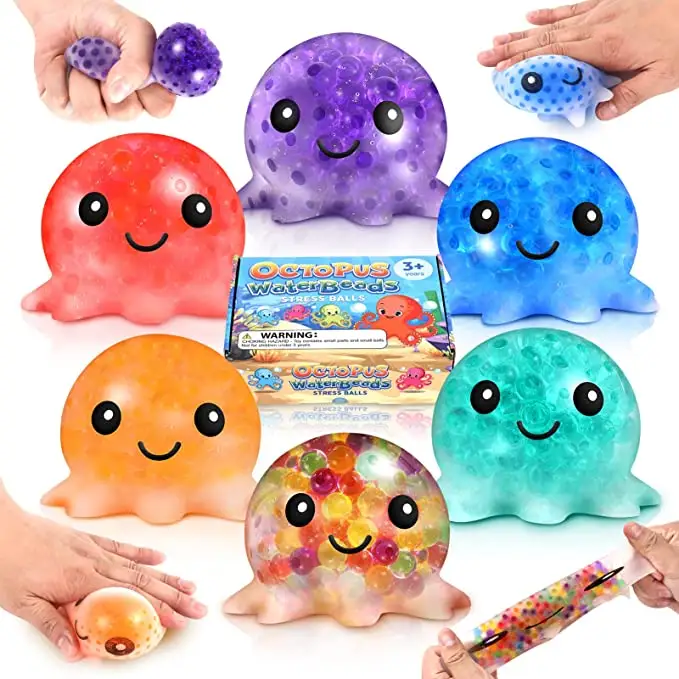 Tpr sensory toy Stress Relief Ball animal fidget toys squeeze water bead stress balls with custom logo to be printed