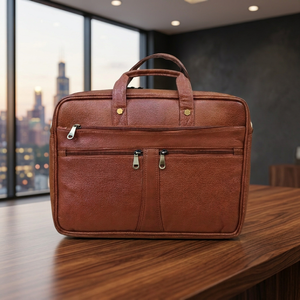 Sac pour ordinateur portable en cuir véritable, grande capacité, écologique, imperméable, léger, moderne, durable, avec bandoulière, populaire en Corée (BS) - Product Image 1