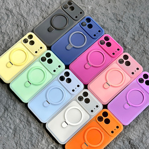เคสโทรศัพท์ซิลิโคนแบบมีที่วางโทรศัพท์แม่เหล็ก S106 Ice Cream Backplate สำหรับ iPhone 15 16 17 18 Pro Max - Product Image 4