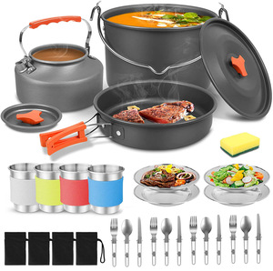 <span class=keywords><strong>Set</strong></span> da Cucina da Campeggio Ultraleggero Pieghevole da 22 Pezzi per 4 Persone, Kit Attrezzatura da Campeggio con Pentola e Bollitore per Caffè - Product Image 6
