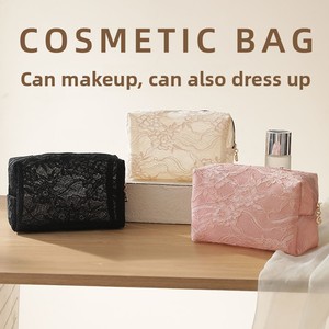 Bolsa de Cosméticos de Lujo con Diseño Floral de Encaje, Bolso de Mano para la Noche, Bolsa de Aseo Portátil, Organizador de Viaje, Bolsa de Maquillaje - Product Image 2
