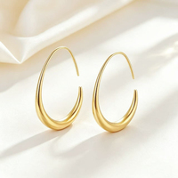 Anting Cincin Polos Motif Tetesan Air Gaya Eropa dan Amerika, Perhiasan Mewah dan Berkualitas Tinggi Terbaru