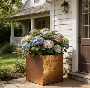 Thickened Steel Plate Weathering Steel Planter Box, Outdoor <strong>Garden</strong> <strong>Planting</strong> <strong>Trough</strong>, High Load-bearing &amp; Non-deformable - Product Image 2