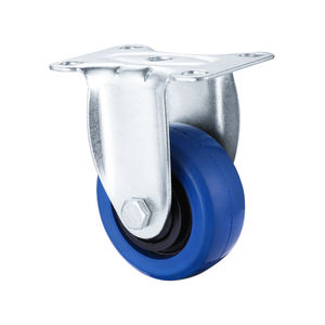 Mittelschwere 3/4/5 Zoll blaue industrielle elastische Gummi rollen Einzel kugellager Flacher Wagen stumm <span class=keywords><strong>Universal</strong></span> brems rad - Product Image 5