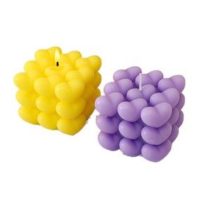 Heart Shaped Rubiks <b>Cube</b> Candle Scented Valentine's Day Gift Unique Design All Seasons Novelty Candle - Product Image 1