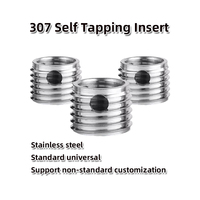Stainless Steel Fasteners Self Tapping Threaded Insert With Three Borings 307 Thread Insert Factory Mechanical Equipment
