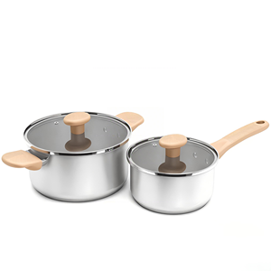 Ensemble de casseroles en acier inoxydable de haute qualité avec couvercle en verre, compatible induction, vente directe d'usine - Product Image 3