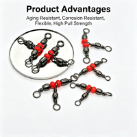 Grosir Triple Cross Rolling Barrel Swivel dengan Beads Saltwater Freshwater Fishing Connector Swivel Custom