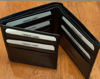 Dompet Kartu Pria Kulit Asli Lipat Panjang Bergaya Vintage Terlaris dengan RFID Cardholder