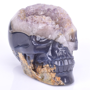 Bán buôn Tay Chạm Khắc Onyx geode cụm druse pha lê Skull phong thủy mô hình Rose Quartz Thạch Anh Tím khắc trang trí nội thất pha lê - Product Image 3