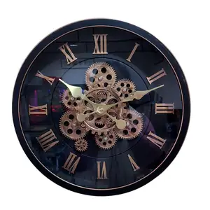 Jam dinding gigi asli, arloji Resin melingkar dengan gerakan kuarsa, tampilan wajah tunggal untuk dekorasi rumah gaya Retro Eropa Amerika