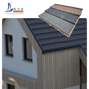 Fogli di copertura rivestiti in pietra di tegole piatte eleganti resistenti alle intemperie per magazzino Sans certificato - Product Image 1