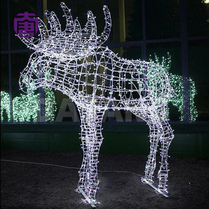 Décoration de Noël extérieure étanche IP65 avec motif cerf LED 3D, lumière blanc chaud 2700K, AC 220V, installation par projection - Product Image 4