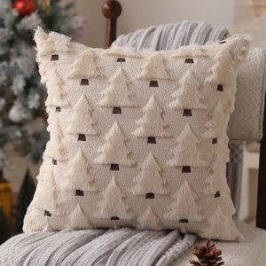 Fodere per <span class=keywords><strong>cuscini</strong></span> natalizi 45x45 cm beige con albero di Natale, morbide in peluche e finta pelliccia, decorazioni natalizie per <span class=keywords><strong>divano</strong></span>, <span class=keywords><strong>set</strong></span> da 2 <span class=keywords><strong>cuscini</strong></span> in poliestere - Product Image 3