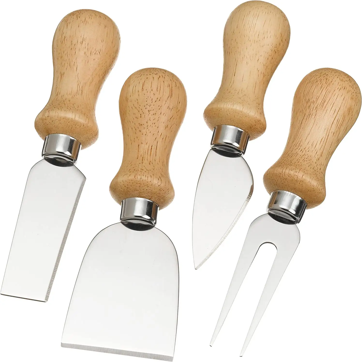 4pcs Unique Cheese Knife Tool Set Wood Bamboo Handle Stainless Steel Cheese Knife Set for Cheese Pizza kitchen gadgets