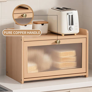 Boîte à <span class=keywords><strong>pain</strong></span> en acrylique style bambou, pour comptoir de cuisine, anti-poussière, pour pâtisseries et épices, organisateur de cosmétiques de chevet - Product Image 3