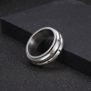 <b>Titanium</b> Steel <b>Ring</b> Geometric Design Rotating Band Men's Jewelry Gift SA1051 - Product Image 4