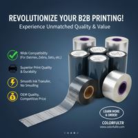 Printer Label Barcode Thermal Transfer Kompatibel dengan Pita Wax/Resin/Resin 100mm 300m Colorfulttr