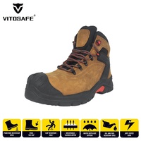 VITOSAFE Bottes de sécurité antistatiques à embout d'acier de qualité supérieure, mi-hautes, pour hommes