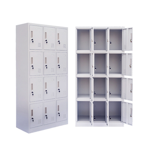 Armoire casier en acier à 12 portes, grise, avec serrures électroniques à combinaison, idéale pour salle de sport ou rangement de chaussures pour employés - Product Image 4
