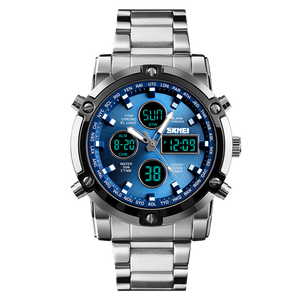 सही Skmei 1389 शीर्ष ब्रांड लक्जरी स्टील घड़ियों मूल पुरुषों कलाई काले खेल घड़ी पानी प्रतिरोधी - Product Image 2