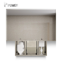 Sèche-mains automatique mural en acier inoxydable sans contact, distributeur de papier hygiénique, armoire de toilette avec miroir