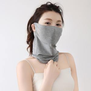 Summer Outdoor Cycling <b>Sunscreen</b> <b>Face</b> Mask <b>For</b> Women Thin Modal Neck Cover Solid Color Lightweight Protection - Product Image 2