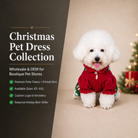Robe de Noël pour chien, jupe rouge et verte pour animaux de compagnie de petite race, tenue de fête pour chiot, vente en gros, fabrication sur mesure, fourniture d'usine