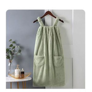 Peignoir de bain en tissu éponge microfibre élastique pour femmes, absorbant et réglable, pour une utilisation à domicile avec du gel douche - Product Image 3