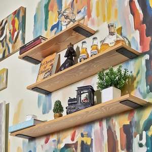 Étagère murale flottante en fer, 10 pouces, robuste, 5 mm d'épaisseur, supporte plus de 72 kg, simple face, revêtement poudré - Product Image 2