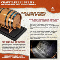 Baril de vieillissement en bambou et chêne (5 litres) avec support, bouchon et robinet, écologique, style américain, mini baril en bois pour le vieillissement du whisky