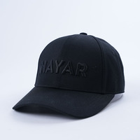 Aanpasbare 6 Panelen Zwart Gestructureerde Honkbalhoed Standaard Volwassen Maat Verstelbare 100% Katoenen Borduurwerk Logo Cap