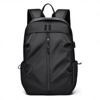 Sac à dos étudiant en nylon imperméable avec logo personnalisé, grande capacité, fermeture éclair, pour ordinateur portable, voyage en plein air