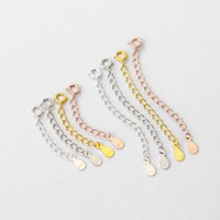 Extension de bricolage avec connecteur de fermoir à ressort, accessoires de bijoux, chaîne d'extension en argent Sterling 925 pour la fabrication de bracelets et de colliers