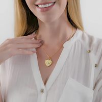 Enveloppe en forme de cœur en or 18 carats personnalisée avec nom Lettre photo Boîte Chaîne Collier tendance en plaqué or Pendentif Accessoire de bijouterie élégant