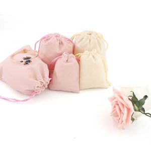 Petite pochette en lin, sac de rangement cosmétique, sac en gaze à cordon pour l'emballage de la lavande et des herbes - Product Image 3
