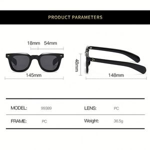 แว่นกันแดดทรงเหลี่ยมสไตล์พังก์ รุ่นโลโก้คัสตอม 2025 แฟชั่นย้อนยุค ประดับหมุด ป้องกันรังสียูวี 400 สำหรับผู้ชายและผู้หญิง - Product Image 5