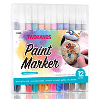 Vente chaude 12 couleurs étudiant dessin système rechargeable marqueur de peinture liquide à base d'alcool