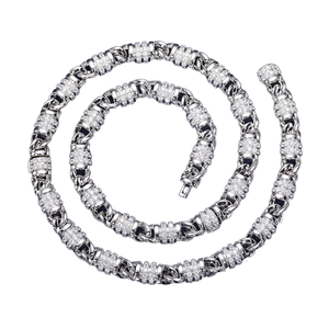 New Arrival High Quality Rapper <b>Jewelry</b> <b>Rock</b> Men's 925 Sterling Silver Rhodium Plated Rope Chain Brilliant Moissanite Necklace - Product Image 1