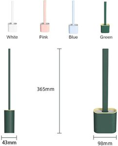 New Design Soft TPR Rubber Flat Head Toilet <b>Brush</b> Long Handle Silicone Toilet Cleaning <b>Brush</b> for Bathroom - Product Image 5