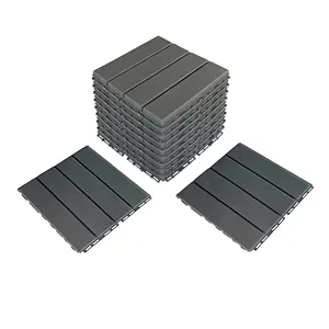 Anti-skip updated composite WPC decking tiles for roof