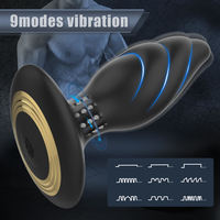 Plug anal sans fil OEM avec télécommande, perles rotatives, 9 vibrations, étanche IPX7, en silicone, jouets pour hommes, vente en gros, approvisionnement en vrac en usine