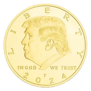 45th President coins 2024 Collectible Golden Plated Souvenir and Gifts Commemorative Challenge Coin Home Decoration