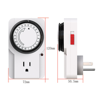 Minuteur mécanique 24h avec prise US, réglage minimum 15 min, 48 segments quotidiens, IP20, pour lampes, ventilateurs, aquariums
