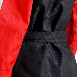 OEM Custom Taekwondo Uniform Black Red Lightweight Cotton Martial Arts Training Competition Suit for Men - Product Image 5