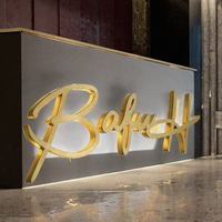 Enseigne de salon de beauté SPA, enseignes de réception, lettres en acrylique miroir doré, logo de marque 3D LED rétroéclairé, enseigne pour bureau à domicile