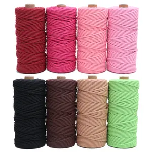 High Quality Macrame Cord Cotton Cord Handmade 3mm 100% Natural Cotton Rope Twine String For Diy Craft Knitting