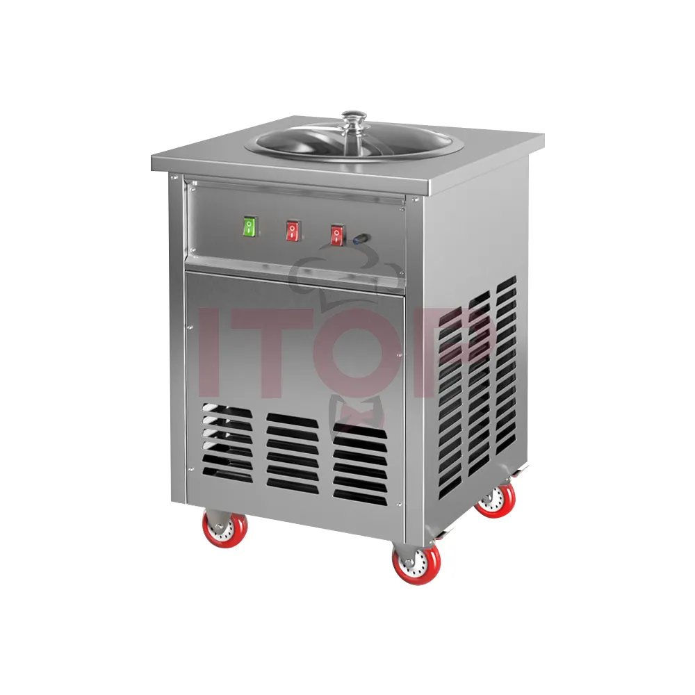 ITOP 1200W Automatische Frittierte Eismaschine Pot Ice Frittier maschine Single Square oder Round Pan Roll Fried Ice Cream Machine